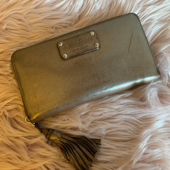 kate spade Bags Kate Spade Zip Around Wallet Purse Copper Bronze